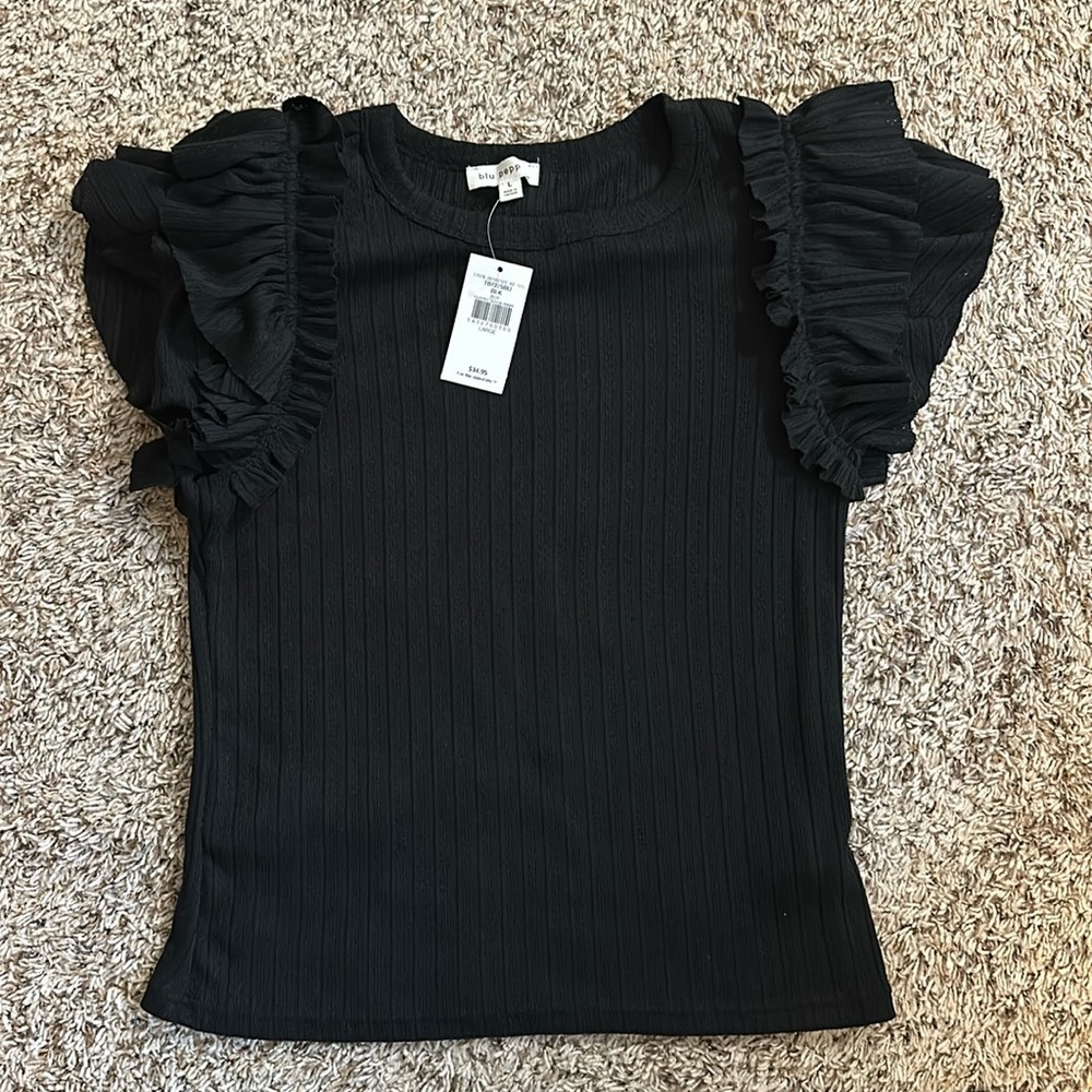 Women’s Blu Pepper Flutter Sleeve Top